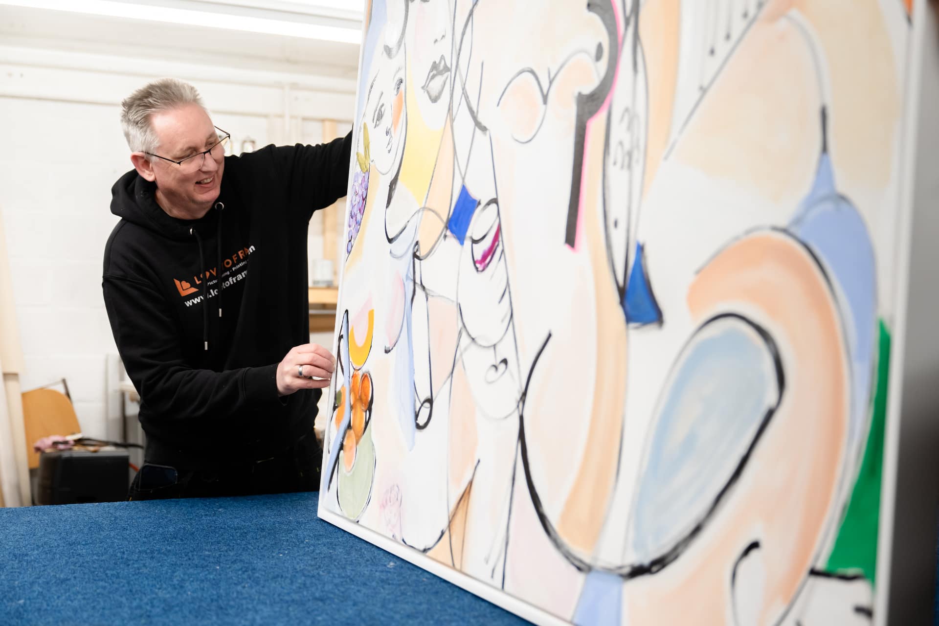 Artist print on demand drop shipping platform — custom canvas printed and packed at Love To Frame Manchester